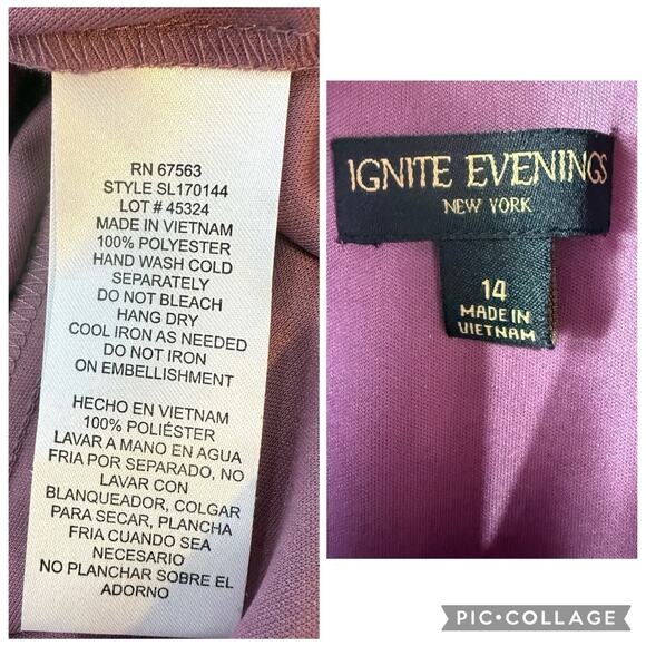 Ignite Evenings New York New Maxi Dress Size 14 Purple Embellished Waist - Picture 10 of 14